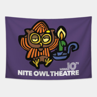 Nite Owl Theatre - Retro Horror Host Movie TV Series Tapestry