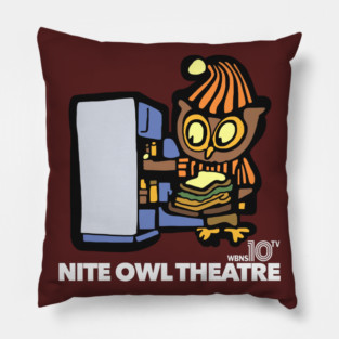 Nite Owl Theatre - Retro Movie Series Horror Host Show Pillow