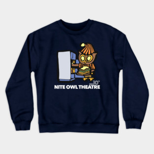 Nite Owl Theatre - Retro Movie Series Horror Host Show Crewneck Sweatshirt