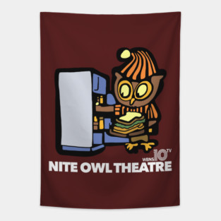 Nite Owl Theatre - Retro Movie Series Horror Host Show Tapestry