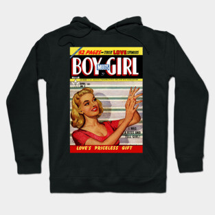 Vintage Romance Comic Book Cover - Boy Meets Girl Hoodie