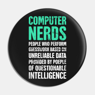 Computer Nerd Dictionary Definition Pin