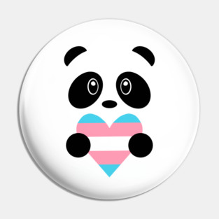 Transgender Flag Heart Panda Pin