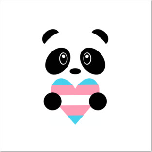 Transgender Flag Heart Panda Posters and Art