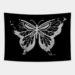 BUTTERFLY light Gray, Logo Tapestry