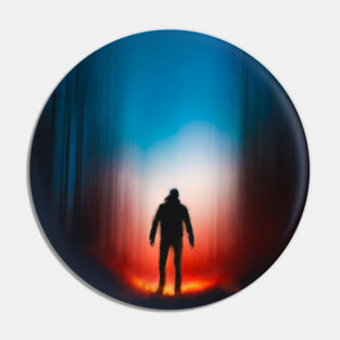 Dude silhouette on gradient Pin