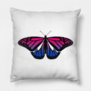 Bisexual Pride Butterfly Pillow