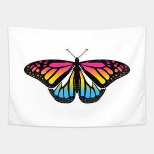 Pansexual Pride Butterfly Tapestry