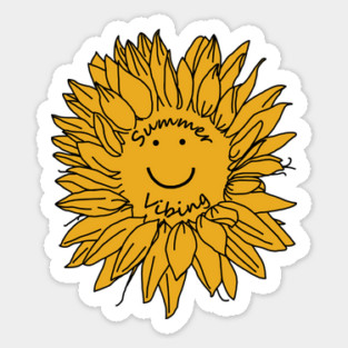 Summer Vibing Yellow Sunflower Sticker