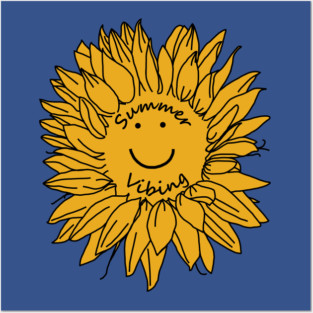 Summer Vibing Yellow Sunflower Posters and Art