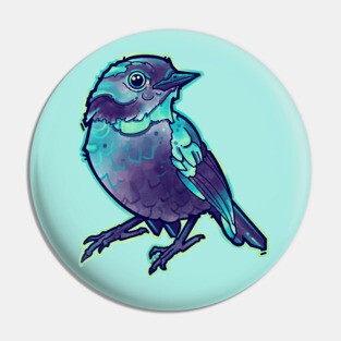 aqua blue little cute bird Pin