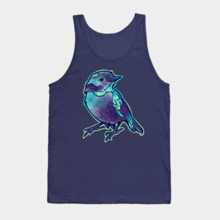 aqua blue little cute bird Tank Top