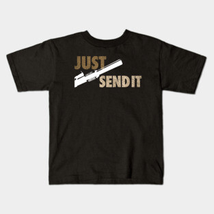 JUST SEND IT - Black Background Kids T-Shirt