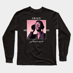 Grace Jones /// Retro colors Long Sleeve T-Shirt