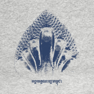 Naga Angkor Wat Cambodia in Navy T-Shirt