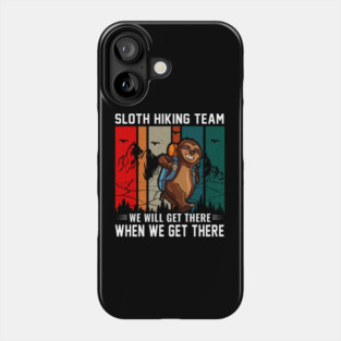 sloth hiking team Phone Case