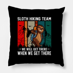 sloth hiking team Pillow
