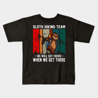 sloth hiking team Kids T-Shirt