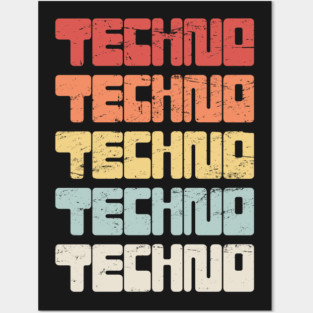 Retro Vintage TECHNO Posters and Art