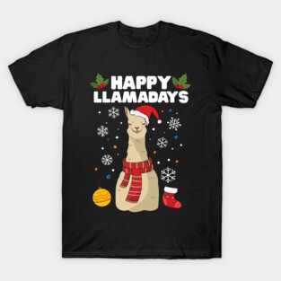 Happy Llamadays Festive llama T-Shirt