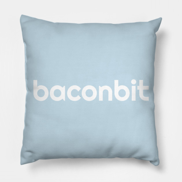 BaconBit - White Print Pillow by baconsale