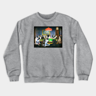 Pugs playing poker Crewneck Sweatshirt
