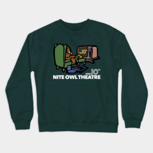 Nite Owl Theatre - Retro Defunct Horror Host Movie Series Crewneck Sweatshirt