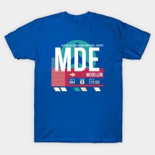 Medellin, Colombia (MED) Airport Code Baggage Tag E T-Shirt