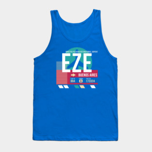 Buenos Aries, Argentina (EZE) Airport Code Baggage Tag E Tank Top