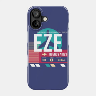 Buenos Aries, Argentina (EZE) Airport Code Baggage Tag E Phone Case