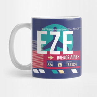 Buenos Aries, Argentina (EZE) Airport Code Baggage Tag E Mug