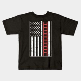 American Flag – Firefighter Ladder Kids T-Shirt