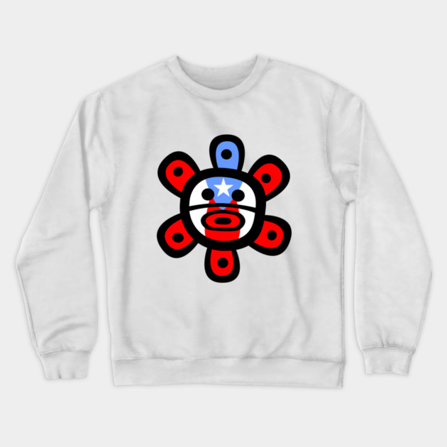 Puerto Rico Taino Sun Boricua Flag Crewneck