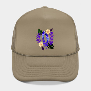 Purple tropical parrots Hat