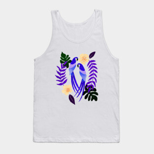 Purple tropical parrots Tank Top