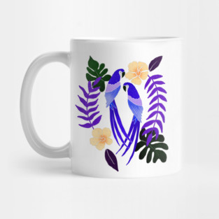 Purple tropical parrots Mug