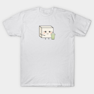 Cute Tofu with Boba Tea T-Shirt