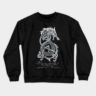 Fenrir: The Monster Wolf of Norse Mythology (Gray) Crewneck Sweatshirt