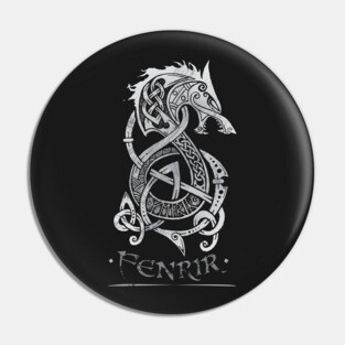 Fenrir: The Monster Wolf of Norse Mythology (Gray) Pin