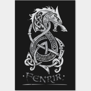 Fenrir: The Monster Wolf of Norse Mythology (Gray) Posters and Art