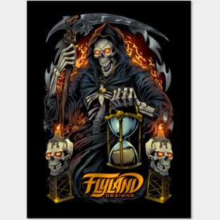 Grim Reaper with Hourglass Posters and Art
