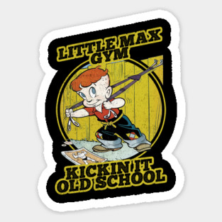 Little Max Gym Kickin it Old School for hardcore work buffs distressed Look Magnet