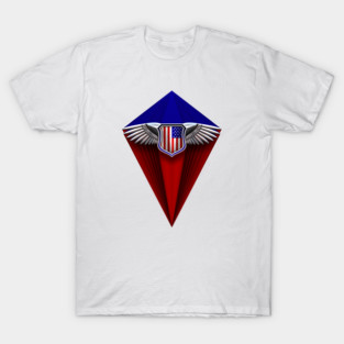 Flying American flag 3D shield T-Shirt