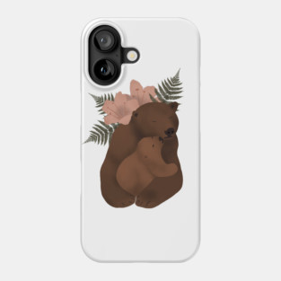 Mama bear & cub Phone Case