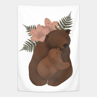 Mama bear & cub Tapestry