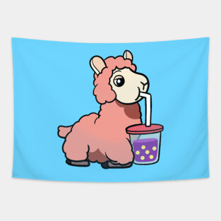 Boba Llama Tapestry