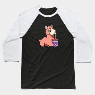 Boba Llama Baseball T-Shirt