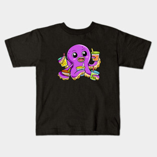 Boba Octopus Kids T-Shirt