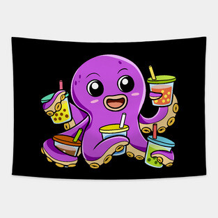 Boba Octopus Tapestry