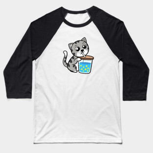 Boba Cat Baseball T-Shirt